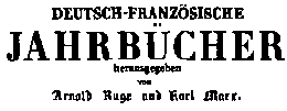 Deutsche Franzosische Jahrbucher