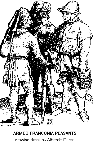 armed Franconisn peasants, drawing by Albrecht Durer