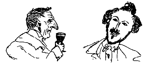 two portraits of drinkers