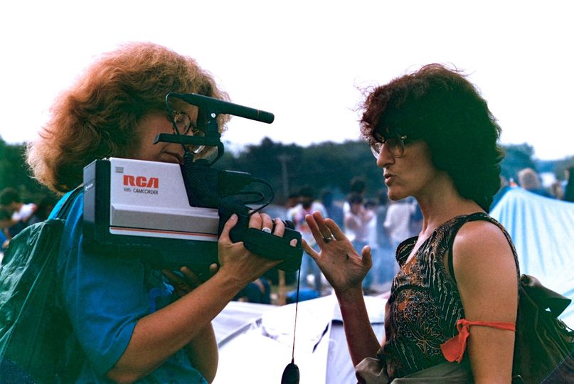 Naomi Binder Wall speaking while being filmed