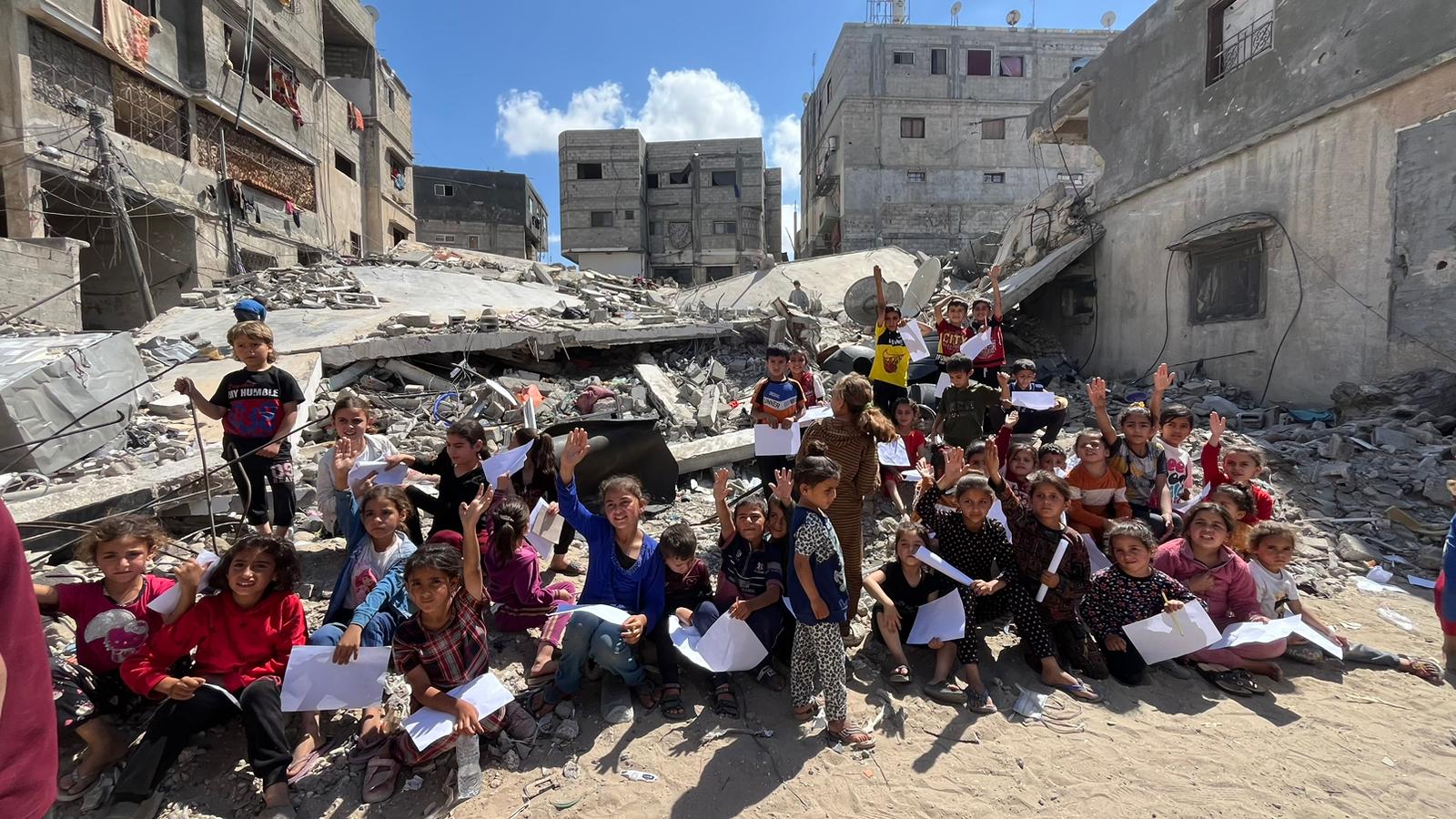 School amidst the ruins, Gaza.