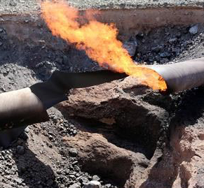 pipeline on fire